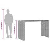 vidaXL 5-delige Tuinbarset met kussens poly rattan grijs