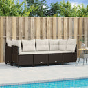 vidaXL 5-delige Loungeset met kussens poly rattan zwart