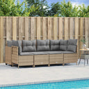 vidaXL 5-delige Loungeset met kussens poly rattan zwart