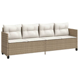 vidaXL 5-delige Loungeset met kussens poly rattan zwart