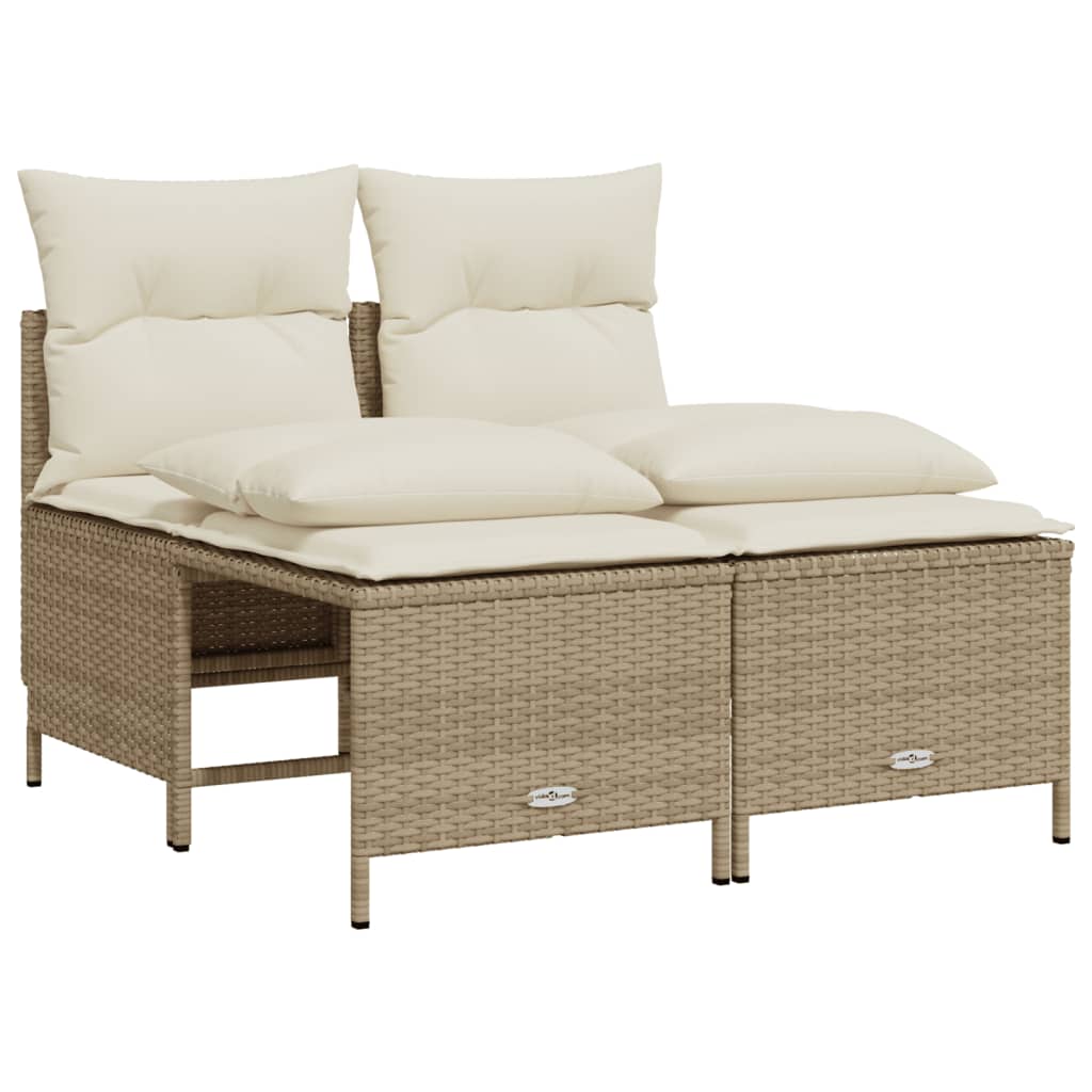 vidaXL 5-delige Loungeset met kussens poly rattan zwart