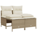vidaXL 5-delige Loungeset met kussens poly rattan zwart