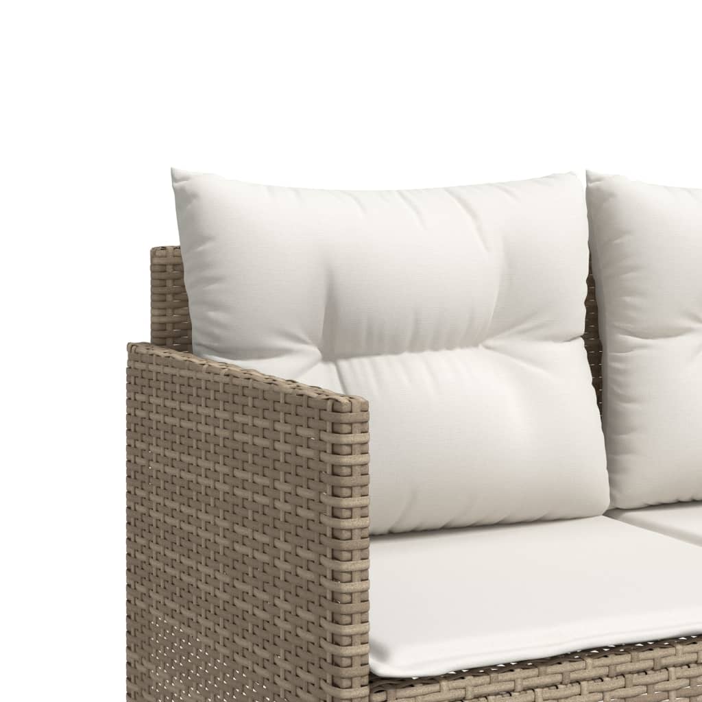 vidaXL 5-delige Loungeset met kussens poly rattan zwart