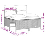 vidaXL 5-delige Loungeset met kussens poly rattan zwart