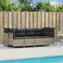 vidaXL 5-delige Loungeset met kussens poly rattan zwart