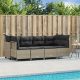vidaXL 5-delige Loungeset met kussens poly rattan zwart