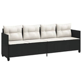 vidaXL 5-delige Loungeset met kussens poly rattan zwart