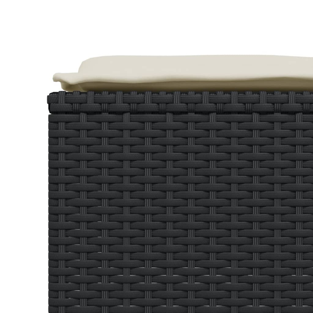 vidaXL 5-delige Loungeset met kussens poly rattan zwart
