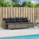vidaXL 5-delige Loungeset met kussens poly rattan zwart