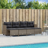 vidaXL 5-delige Loungeset met kussens poly rattan zwart