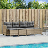 vidaXL 5-delige Loungeset met kussens poly rattan zwart