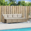 vidaXL 5-delige Loungeset met kussens poly rattan zwart