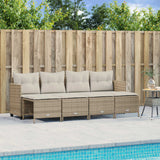vidaXL 5-delige Loungeset met kussens poly rattan zwart