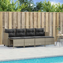 vidaXL 5-delige Loungeset met kussens poly rattan zwart