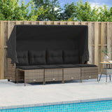 vidaXL 5-delige Loungeset met kussens poly rattan zwart