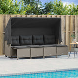 vidaXL 5-delige Loungeset met kussens poly rattan zwart