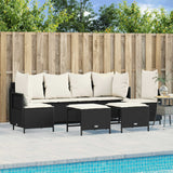 vidaXL 5-Piece Lounge Set with Cushions Poly Rattan Black