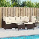 vidaXL 5-Piece Lounge Set with Cushions Poly Rattan Black