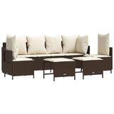 vidaXL 5-Piece Lounge Set with Cushions Poly Rattan Black