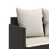 vidaXL 5-Piece Lounge Set with Cushions Poly Rattan Black