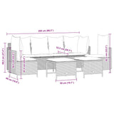 vidaXL 5-Piece Lounge Set with Cushions Poly Rattan Black