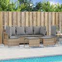 vidaXL 5-Piece Lounge Set with Cushions Poly Rattan Black