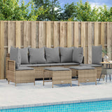 vidaXL 5-Piece Lounge Set with Cushions Poly Rattan Black