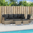vidaXL 5-Piece Lounge Set with Cushions Poly Rattan Black
