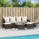 vidaXL 5-delige Loungeset met kussens poly rattan zwart