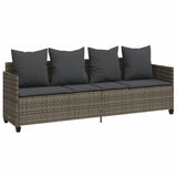 vidaXL 5-delige Loungeset met kussens poly rattan zwart