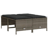 vidaXL 5-delige Loungeset met kussens poly rattan zwart