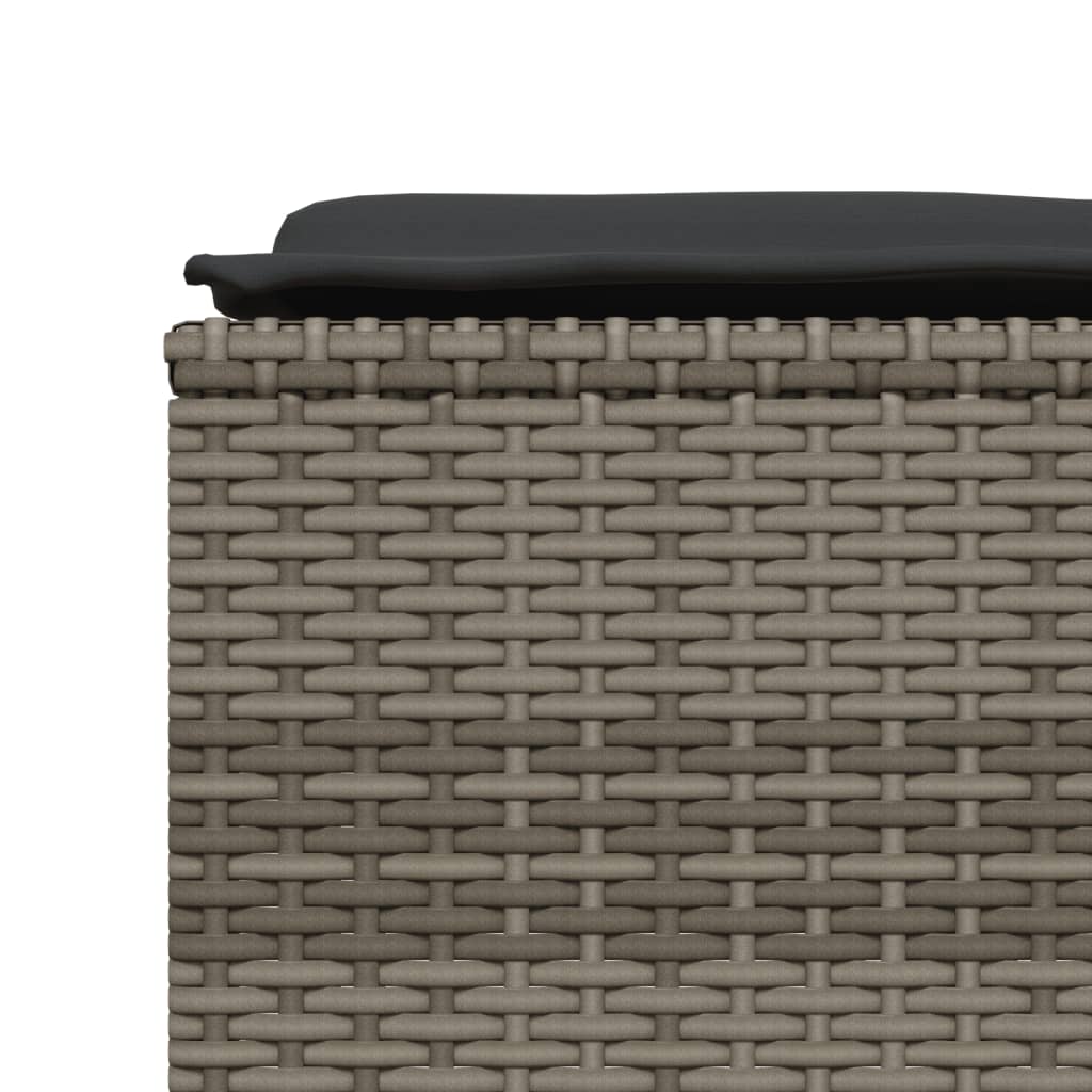 vidaXL 5-delige Loungeset met kussens poly rattan zwart