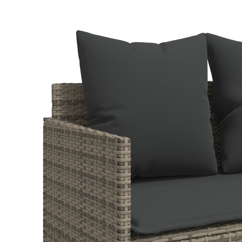 vidaXL 5-delige Loungeset met kussens poly rattan zwart