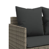 vidaXL 5-delige Loungeset met kussens poly rattan zwart