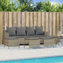 vidaXL 5-delige Loungeset met kussens poly rattan zwart
