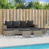 vidaXL 5-delige Loungeset met kussens poly rattan zwart