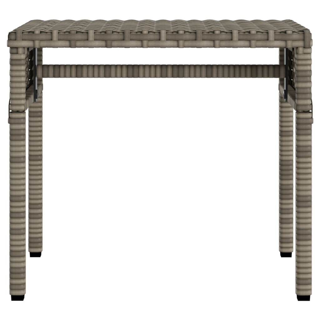 vidaXL Ligbedden 2 st met luifels en tafel poly rattan zwart