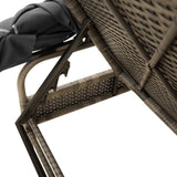 vidaXL Ligbedden 2 st met luifels en tafel poly rattan zwart