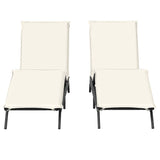 vidaXL Ligstoelen 2 st met kussens poly rattan zwart