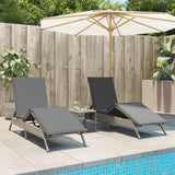 vidaXL Ligstoelen 2 st met kussens poly rattan zwart