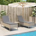 vidaXL Ligstoelen 2 st met kussens poly rattan zwart