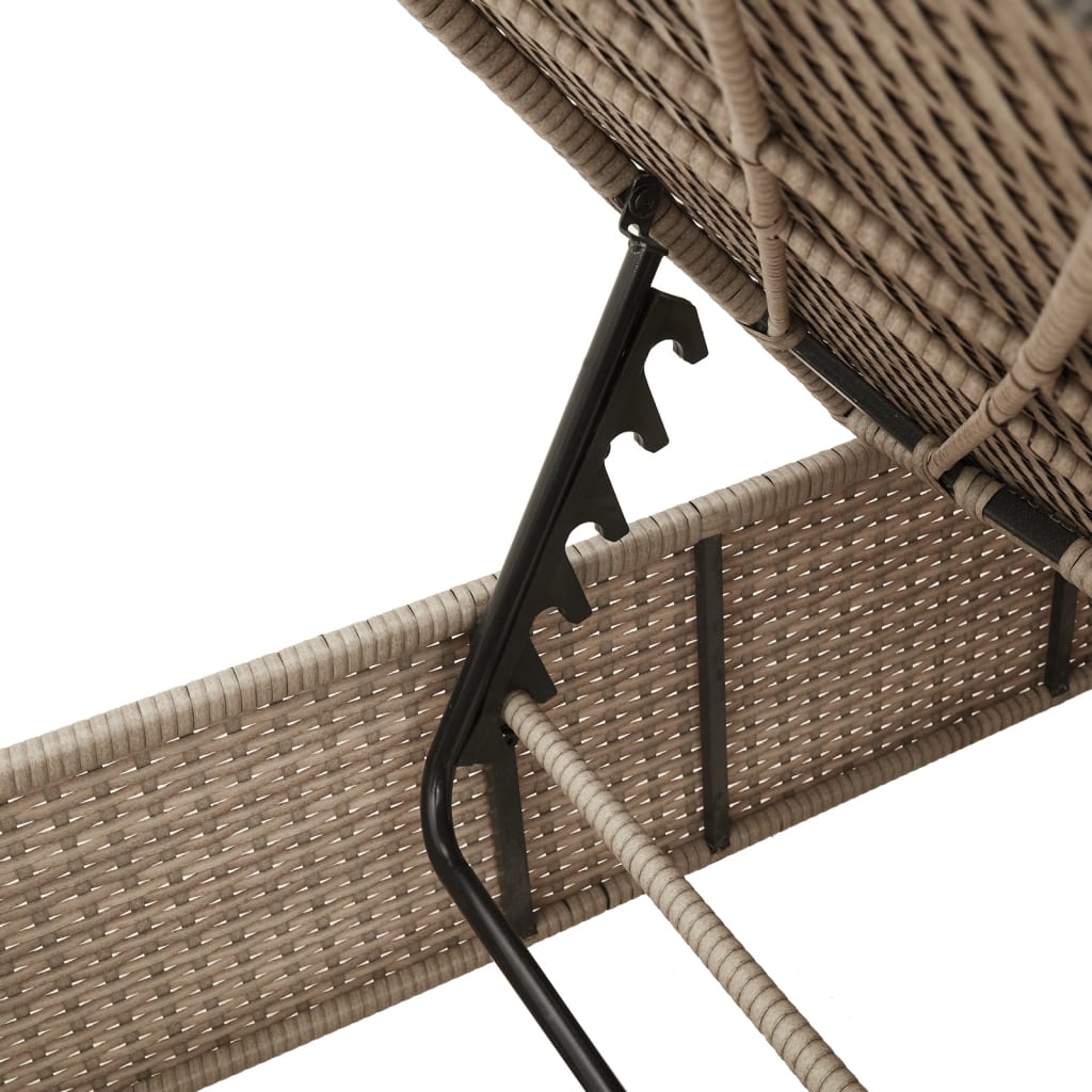 vidaXL Ligstoelen 2 st met kussens poly rattan zwart
