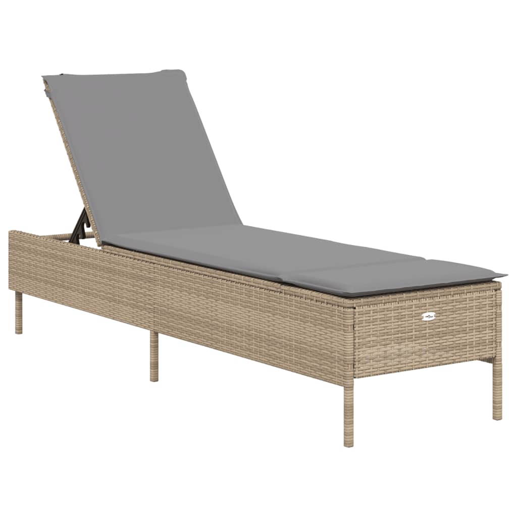 vidaXL Ligstoelen 2 st met kussens poly rattan zwart