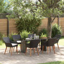 vidaXL Garden Dining Set with Cushions 7 pcs Black Poly Rattan