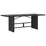 vidaXL Garden Dining Set with Cushions 7 pcs Black Poly Rattan