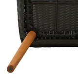 vidaXL Garden Dining Set with Cushions 7 pcs Black Poly Rattan