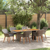 vidaXL Garden Dining Set with Cushions 7 pcs Black Poly Rattan