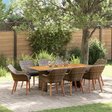vidaXL Garden Dining Set with Cushions 7 pcs Black Poly Rattan