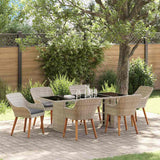 vidaXL Garden Dining Set 7 pcs Light Grey poly rattan