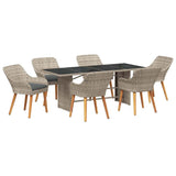 vidaXL Garden Dining Set 7 pcs Light Grey poly rattan